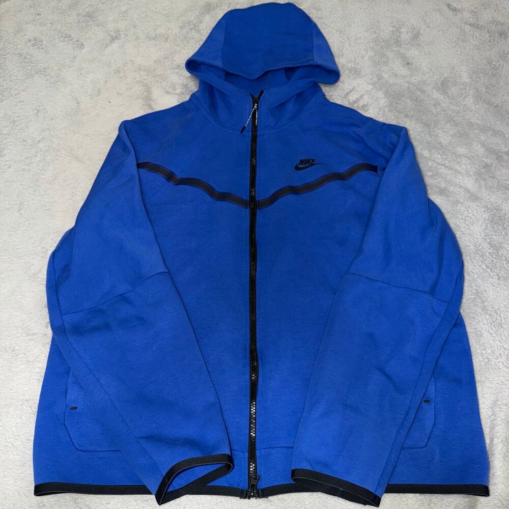 Nike Tech Fleece Full Zip Hoodie Men’s XL Royal Blue